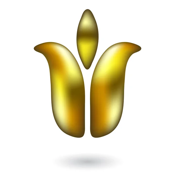 Gold tulip 3 — Stock Vector