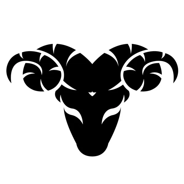 黒 zodiacs 牡羊座 — ストックベクタ