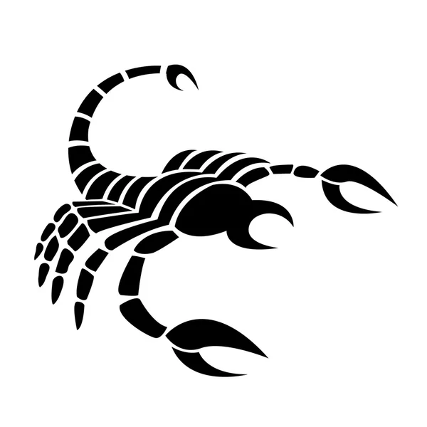 Signe astrologique Scorpion zodiaque noir — Image vectorielle