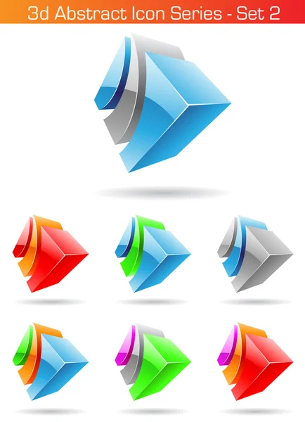 Stock vector 3d Abstract Icon Series - Set 2