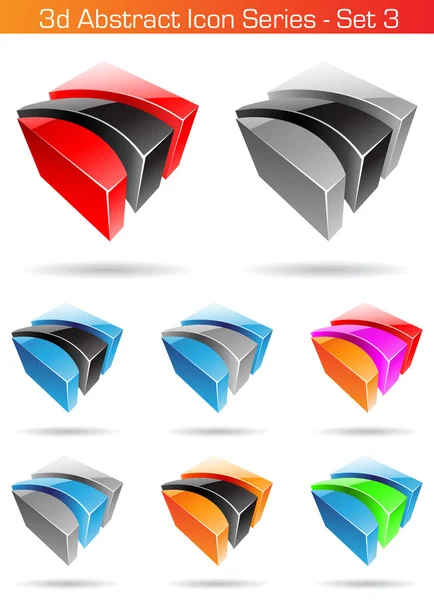 stock vector 3d Abstract Icon Series - Set 3