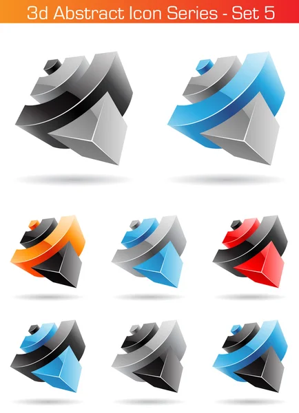 stock vector 3d Abstract Icon Series - Set 5