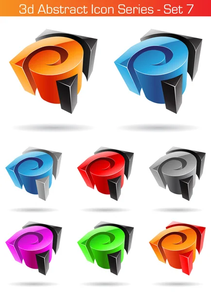 3D streszczenie ikona serii - zestaw 7 — Wektor stockowy