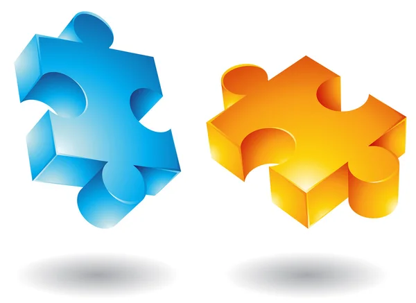 Jigsaw: 3d flyvende ikoner – Stock-vektor