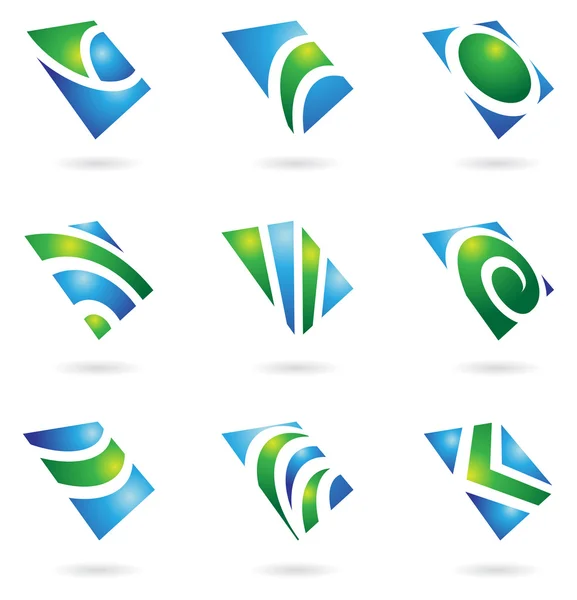 Gröna glänsande ikoner — Stock vektor
