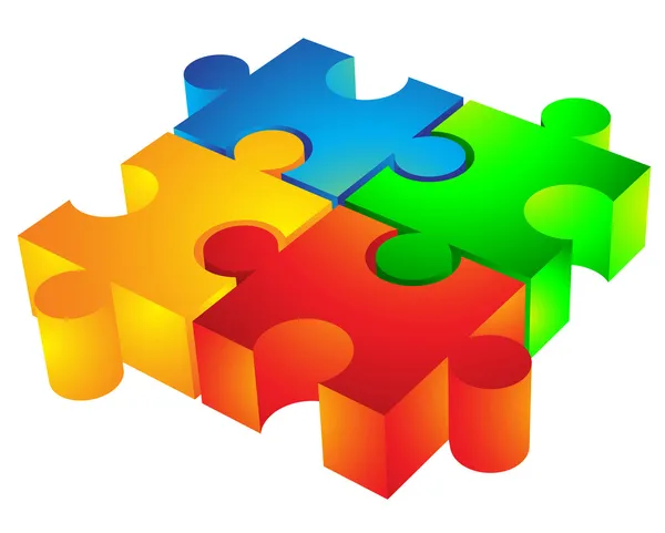Puzzel: 3D-pictogram — Stockvector