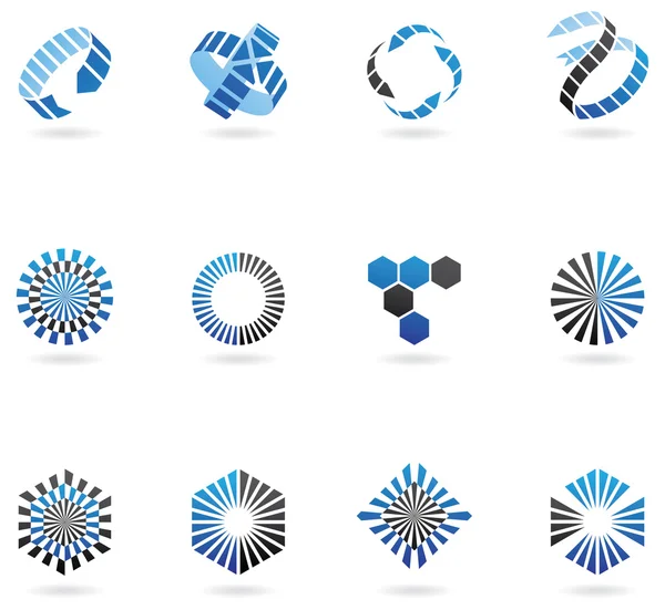Blauwe pijl iconen — Stockvector