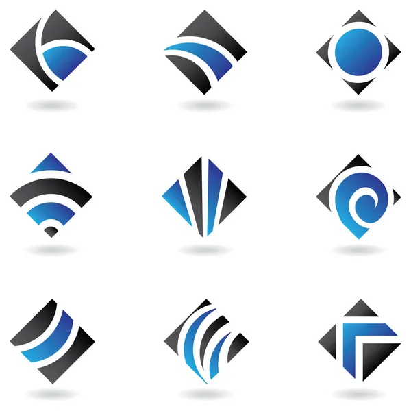 Iconos de diamantes azules — Vector de stock