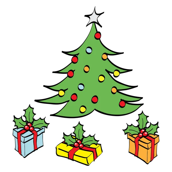 Χριστουγεννιάτικο δέντρο κινούμενα σχέδια — Διανυσματικό Αρχείο
