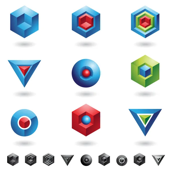 Sphères, cubes, triangles — Image vectorielle