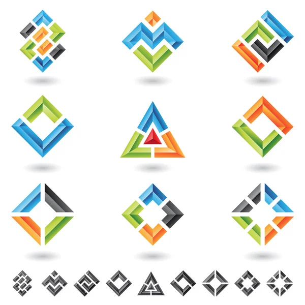 Vierkanten, rechthoeken, driehoeken — Stockvector