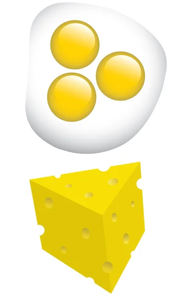 鸡蛋和奶酪 — 图库矢量图片
