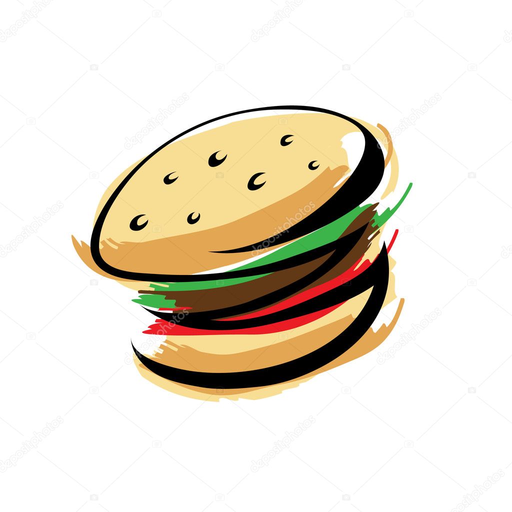 Burger isolated on white