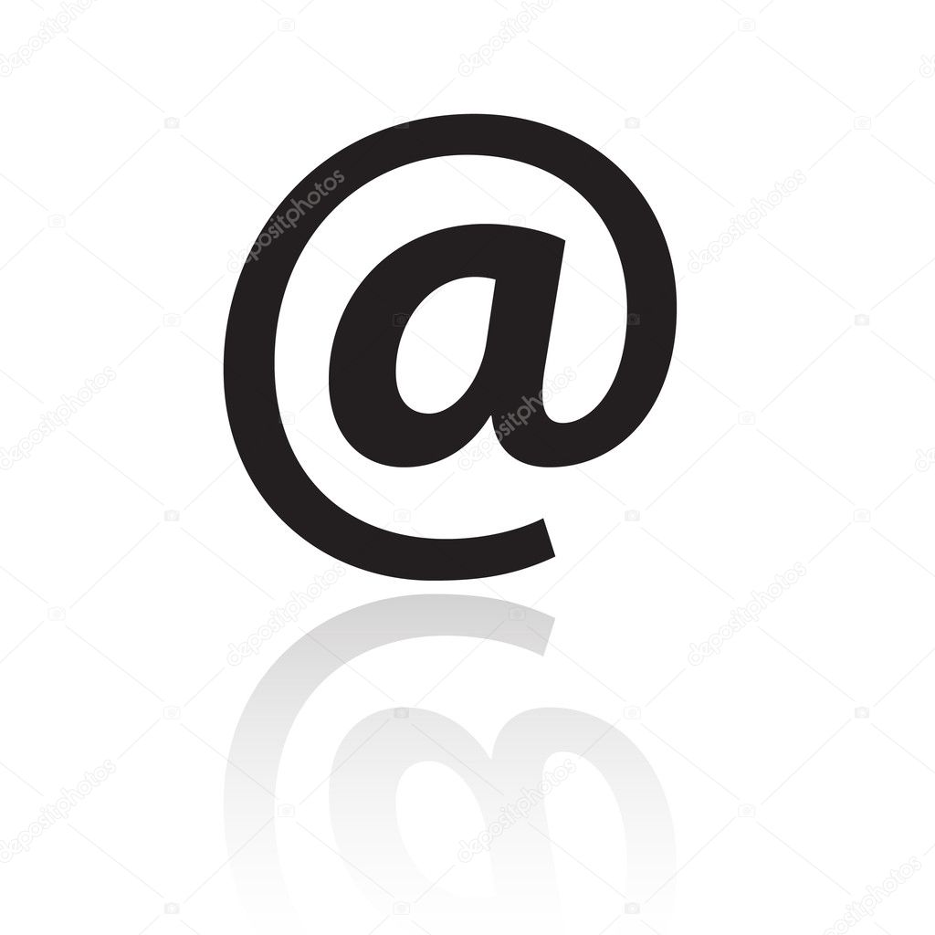 Black email isolated on white