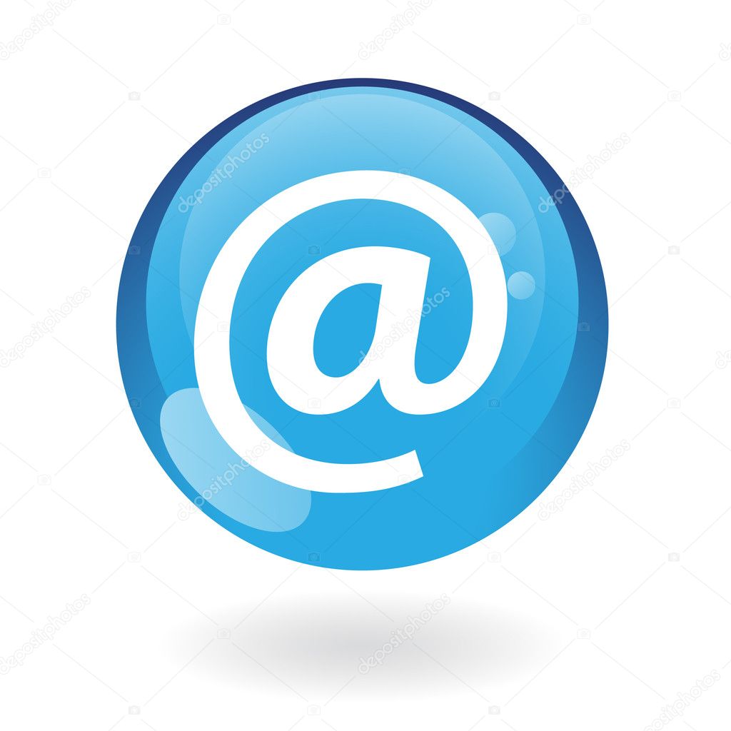 Blue email isolated on white