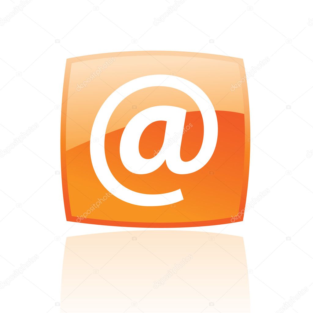 Orange email isolated on white