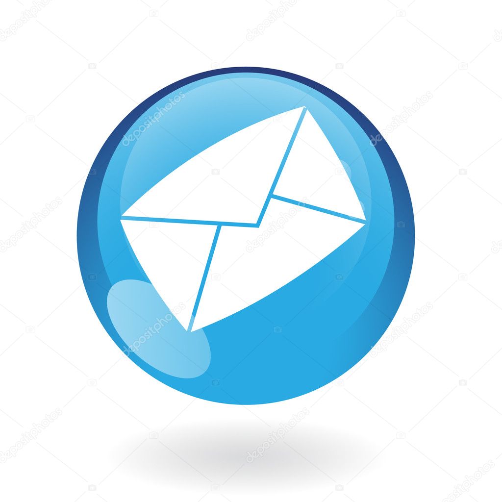 Blue envelope isolated on white