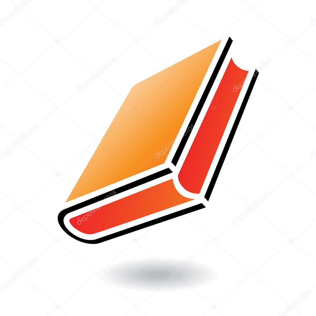 Cartoon orange book isolated on white