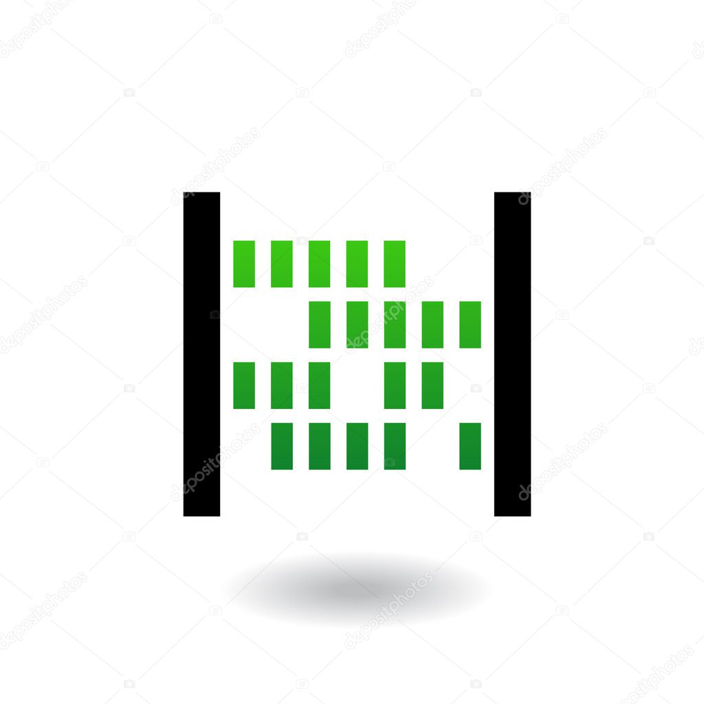 Abacus with green beads and black body isolated on white