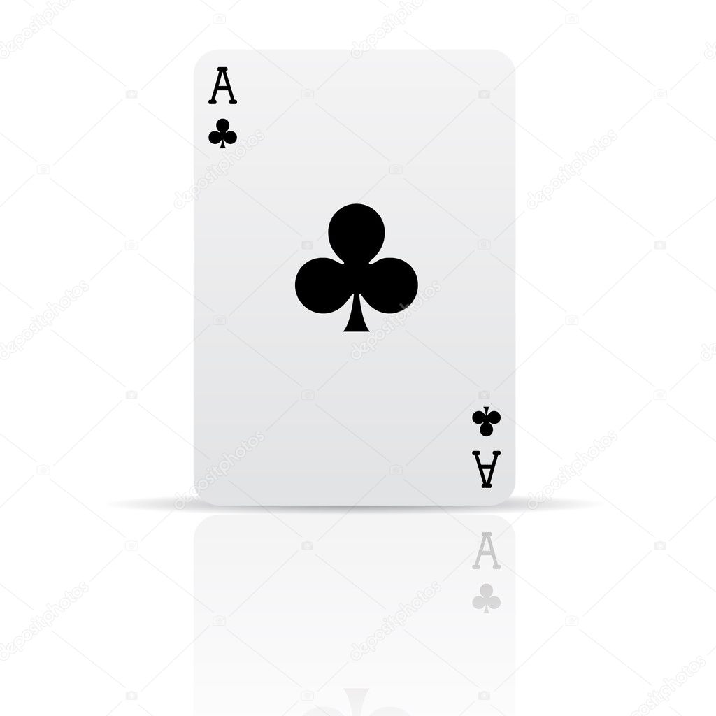 Suit clubs card isolated on white