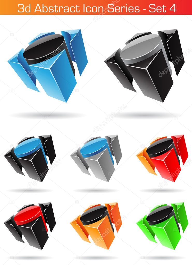 3d Abstract Icon Series - Set 4