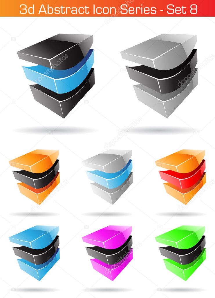3d Abstract Icon Series - Set 8