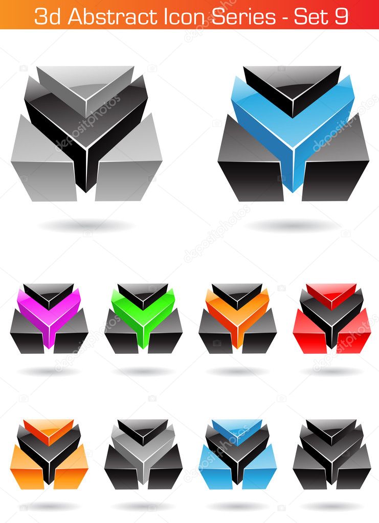 3d Abstract Icon Series - Set 9