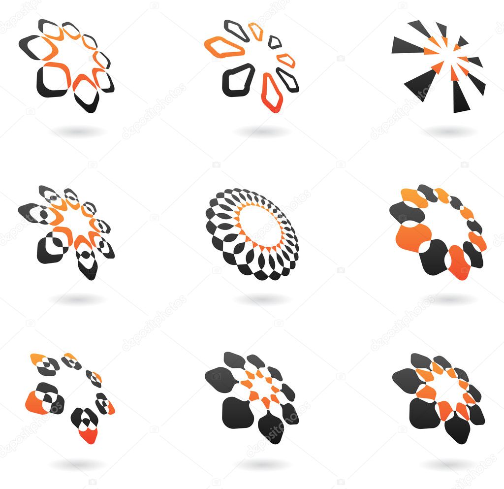 Distorted abstract icons