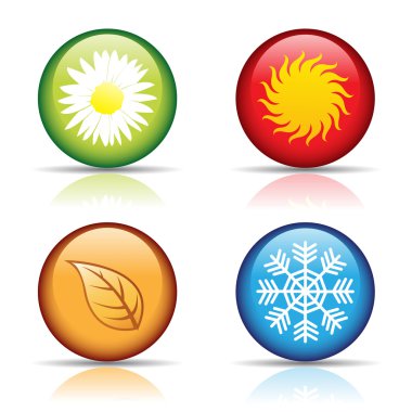 Four seasons icons clipart