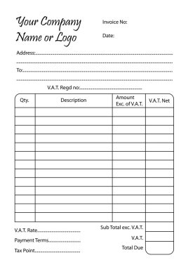 Invoice book template clipart