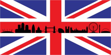 London on union jack flag clipart