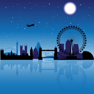 London at night clipart