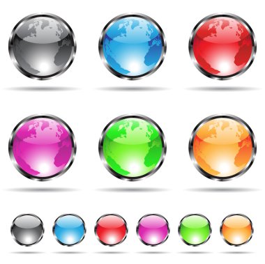 Metal framed globes clipart