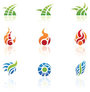 Nature elements icons clipart