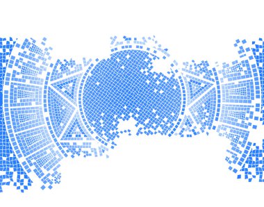 Blue old mosaic clipart