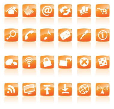 Orange Web Icons clipart