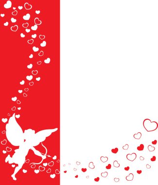 Eros and hearts clipart