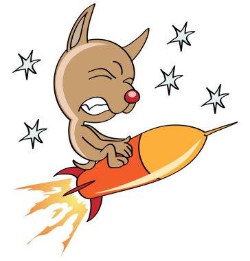 Space dog clipart