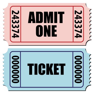 Admit one ticket clipart