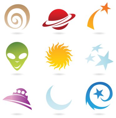 Space icons clipart