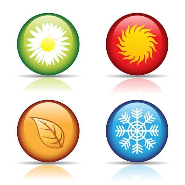 Quatre saisons icônes — Image vectorielle