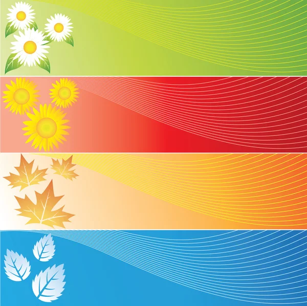 Banners do Four Seasons — Vetor de Stock