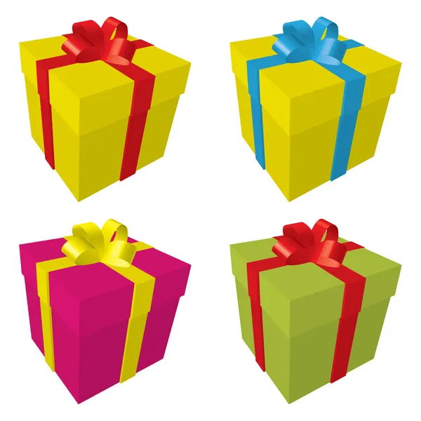 Bunte Geschenkboxen — Stockvektor