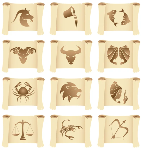 Horoscopes sur manuscrits — Image vectorielle