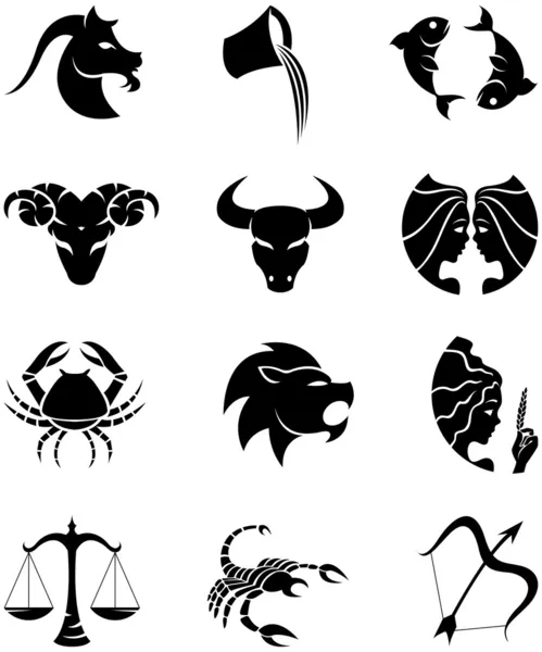 Horoscopes silhouettes — Stock Vector