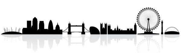 Londra Skyline Silhouette — Vettoriale Stock