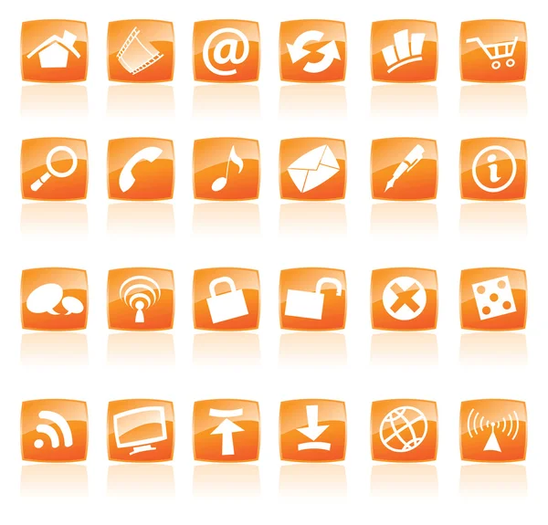 Icone web arancioni — Vettoriale Stock