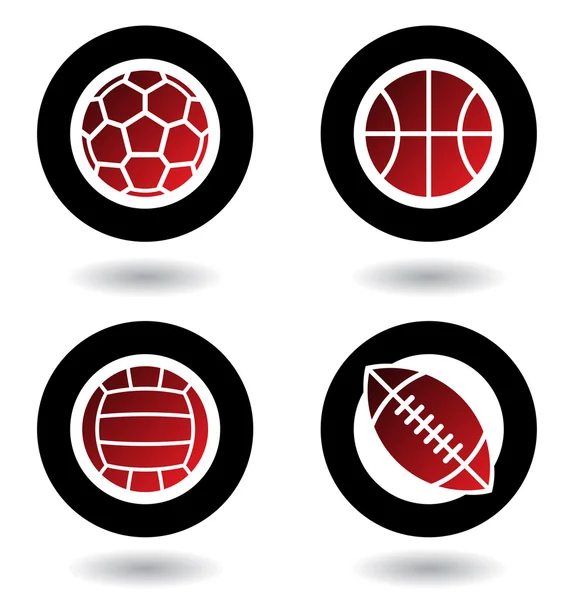 Esportes bolas ícones — Vetor de Stock