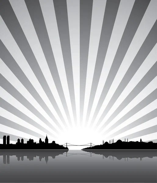 Sunny Istanbul silhouette — Stock Vector
