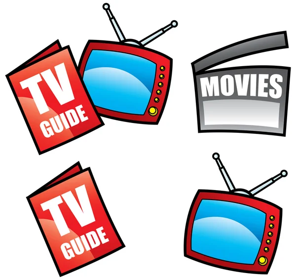 Guida TV e Televisione — Vettoriale Stock